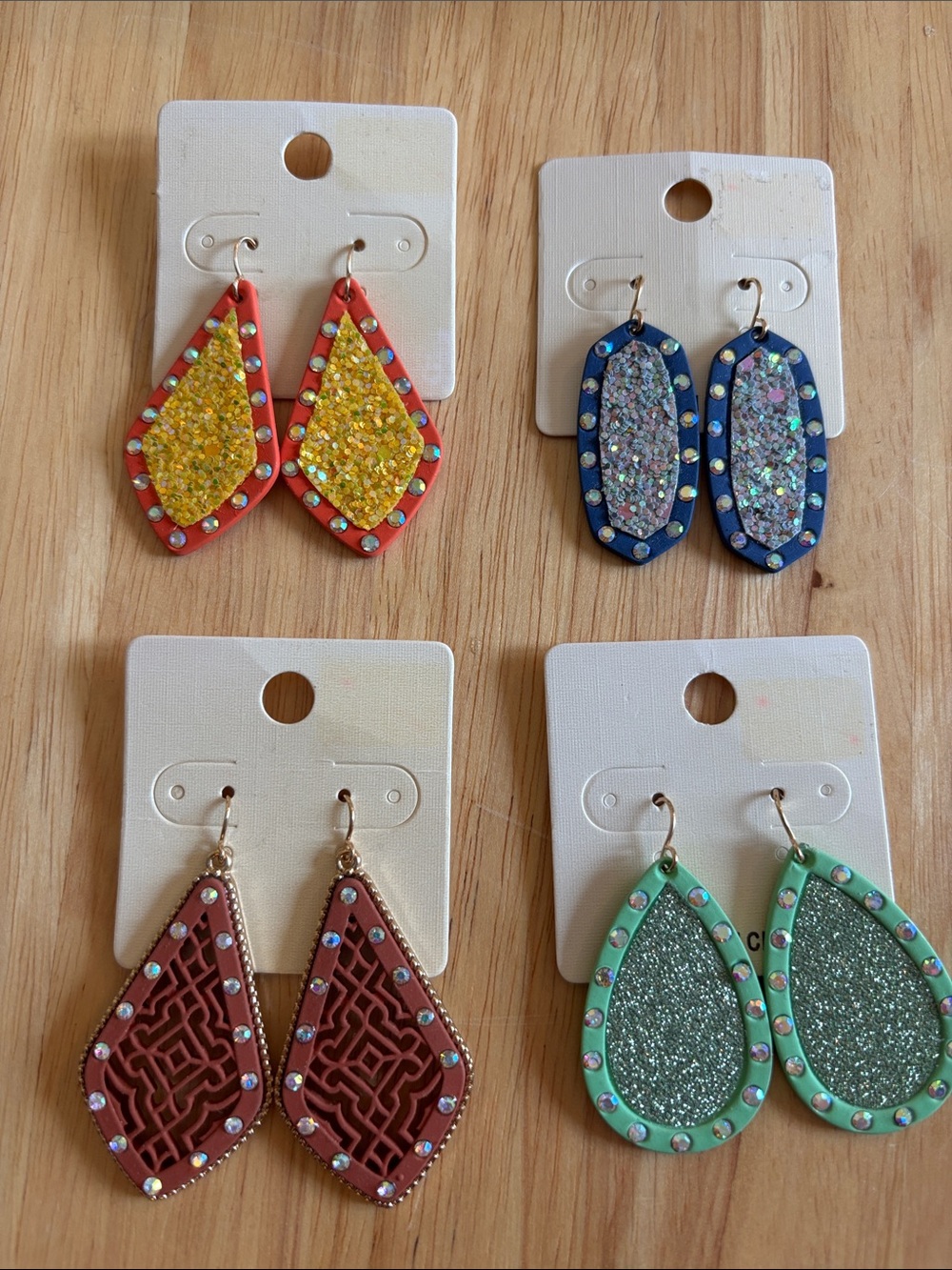 Glitter Teardrop Statement Earrings bundle - 4 pairs